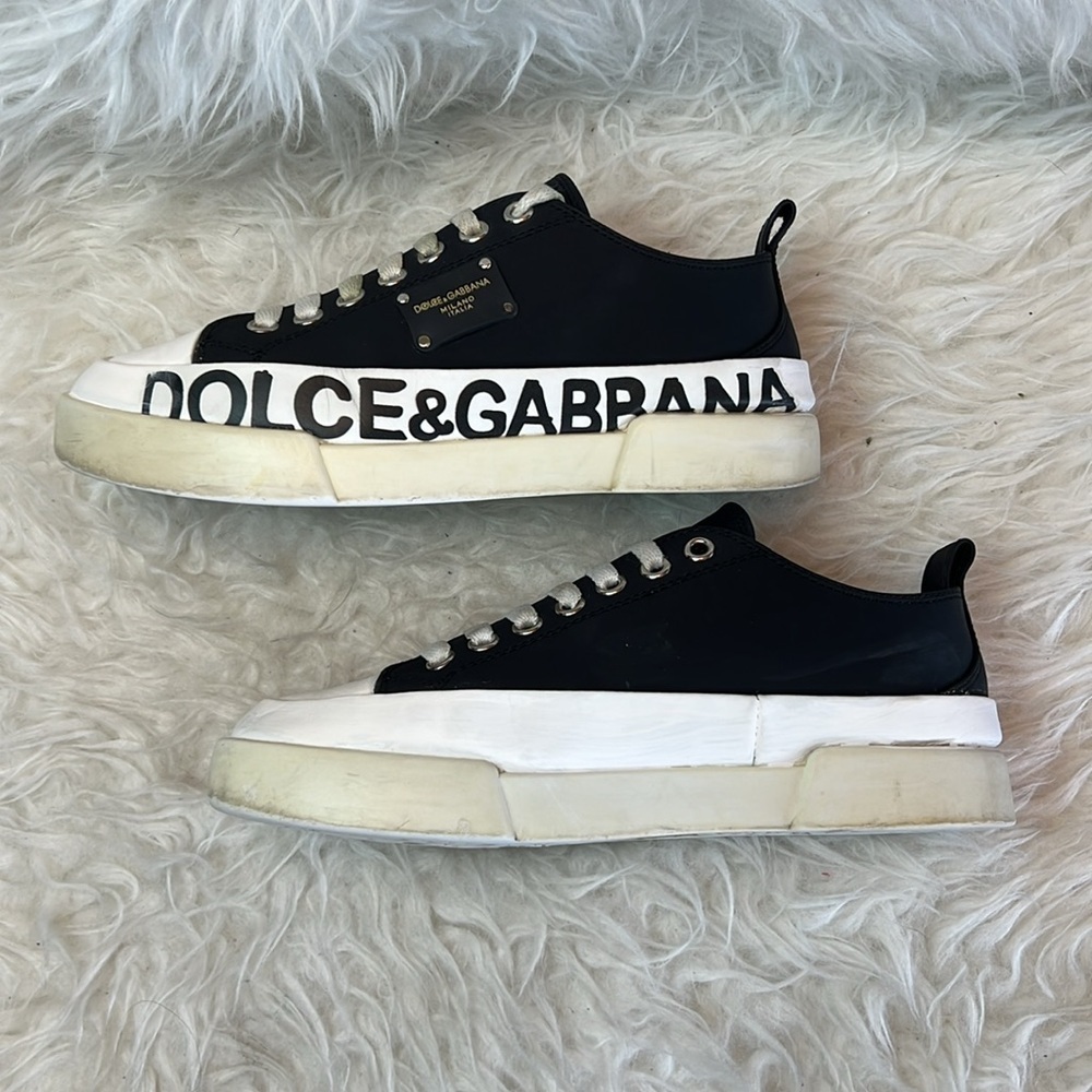 Dolce & Gabbana Women’s Portofino Logo Print Sneakers Size 6.5-7.5 US - Picture 7 of 17